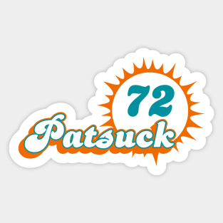 Patsuck Jetsuck Billsuck 1972 Miami Dolphins Sticker